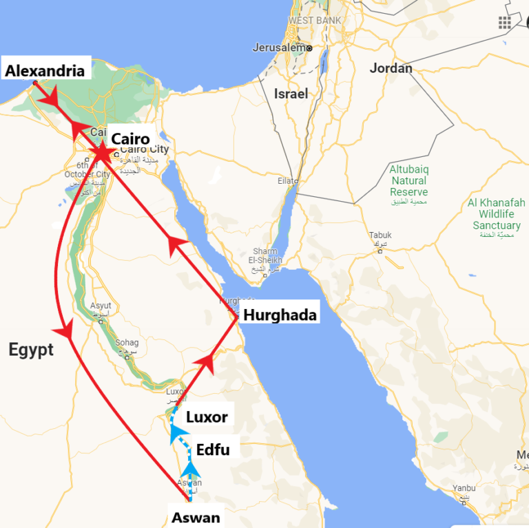 A comprehensive trip taking you all over Egypt - Cairo, Alexandria and a Nile cruise covering Edfu, Luxor and Hurghada